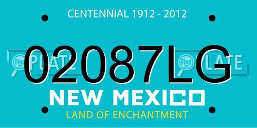 02087LG New Mexico License Plate