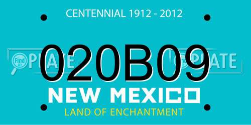 020B09 New Mexico License Plate