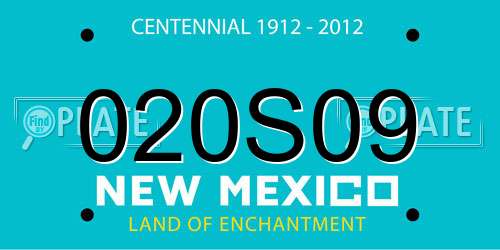 020S09 New Mexico License Plate