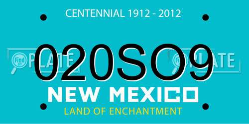 020SO9 New Mexico License Plate