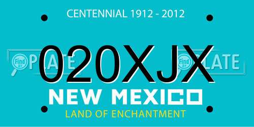 020XJX New Mexico License Plate