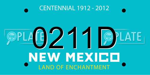0211D New Mexico License Plate