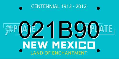 021B90 New Mexico License Plate