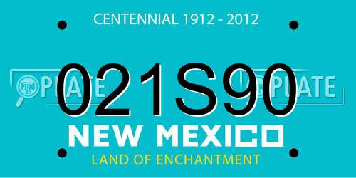021S90 New Mexico License Plate