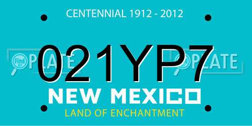 021YP7 New Mexico License Plate