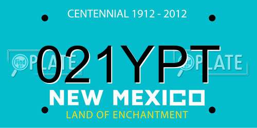 021YPT New Mexico License Plate