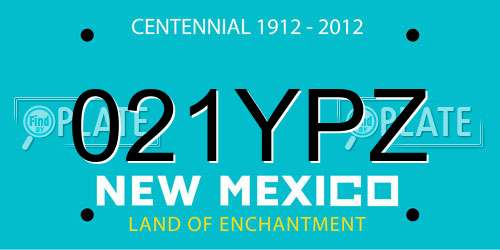 021YPZ New Mexico License Plate