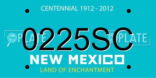 0225SC New Mexico License Plate