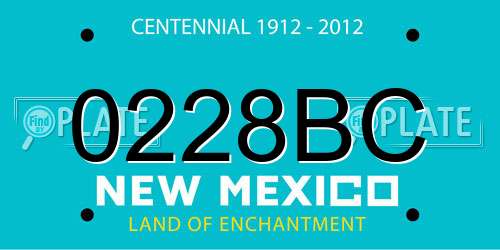 0228BC New Mexico License Plate