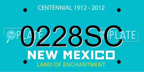 0228SC New Mexico License Plate