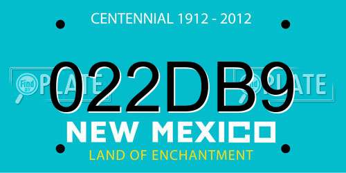 022DB9 New Mexico License Plate