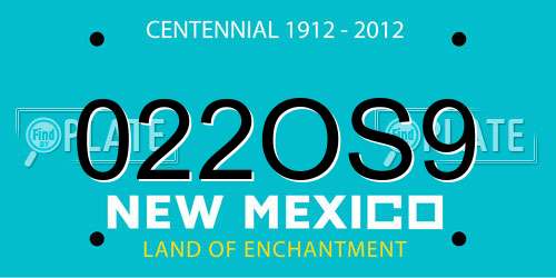 022OS9 New Mexico License Plate
