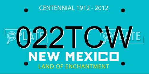 022TCW New Mexico License Plate