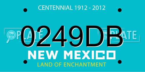 0249DB New Mexico License Plate