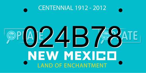 024B78 New Mexico License Plate