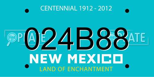 024B88 New Mexico License Plate
