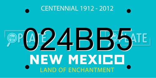 024BB5 New Mexico License Plate