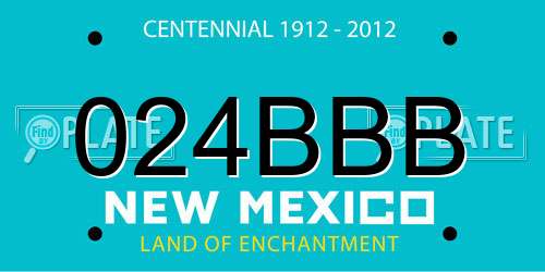 024BBB New Mexico License Plate
