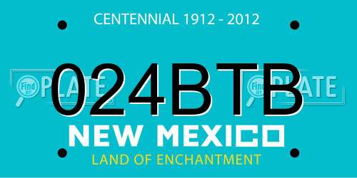 024BTB New Mexico License Plate