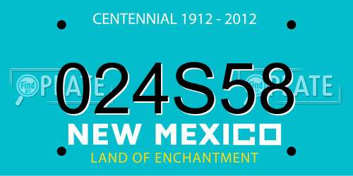 024S58 New Mexico License Plate