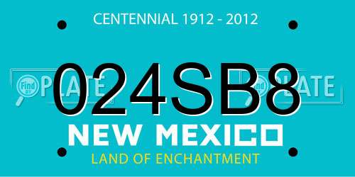 024SB8 New Mexico License Plate