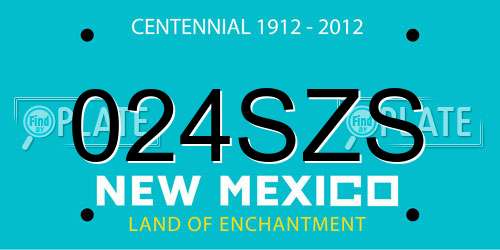 024SZS New Mexico License Plate