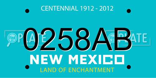0258AB New Mexico License Plate