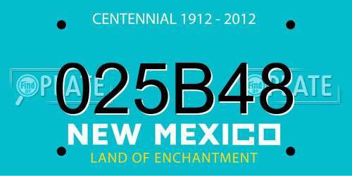 025B48 New Mexico License Plate
