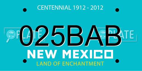 025BAB New Mexico License Plate