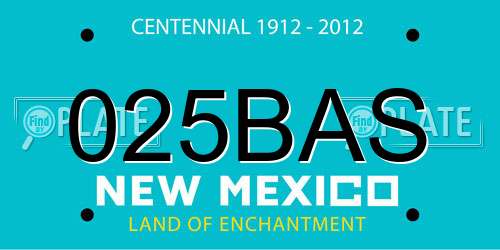 025BAS New Mexico License Plate
