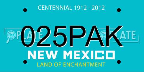 025PAK New Mexico License Plate