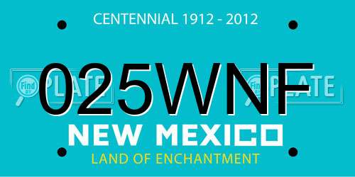 025WNF New Mexico License Plate