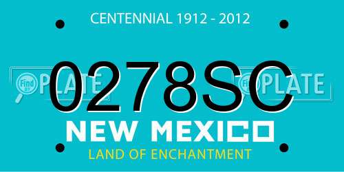 0278SC New Mexico License Plate
