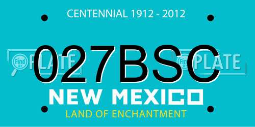 027BSC New Mexico License Plate