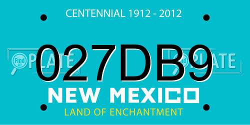 027DB9 New Mexico License Plate