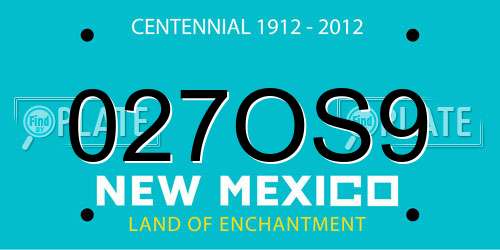 027OS9 New Mexico License Plate
