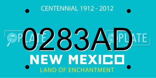 0283AD New Mexico License Plate
