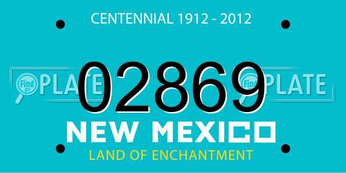 02869 New Mexico License Plate
