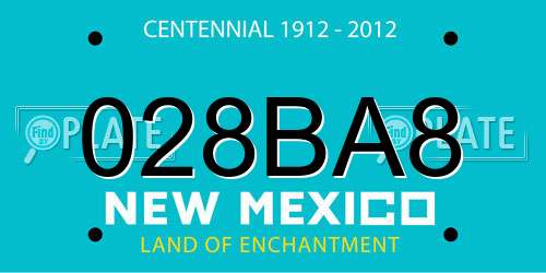 028BA8 New Mexico License Plate