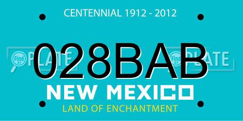 028BAB New Mexico License Plate