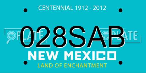 028SAB New Mexico License Plate