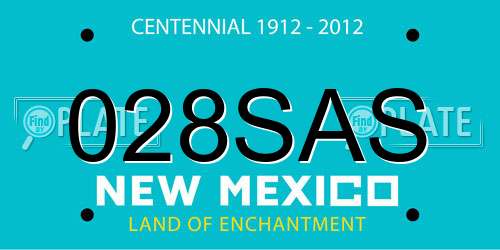 028SAS New Mexico License Plate
