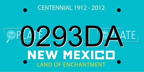 0293DA New Mexico License Plate