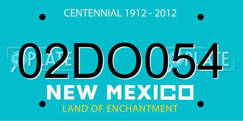 02DO054 New Mexico License Plate