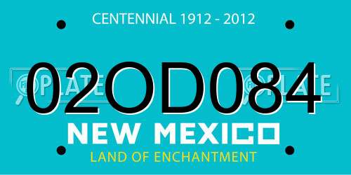 02OD084 New Mexico License Plate