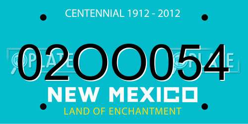 02OO054 New Mexico License Plate