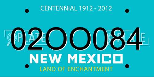 02OO084 New Mexico License Plate