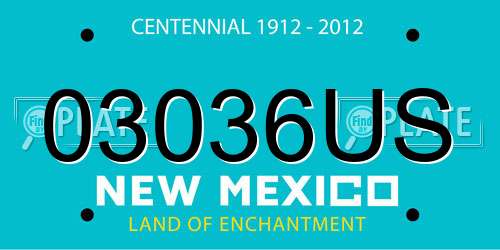 03036US New Mexico License Plate