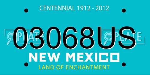 03068US New Mexico License Plate