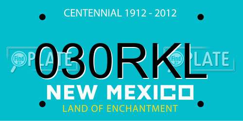 030RKL New Mexico License Plate